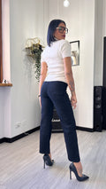 T-SHIRT MAGLIONCINO COLLO COREANO BIANCA
