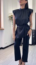 TOP ELEGANTE SIMIL RASO NERO