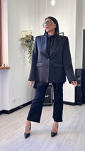 BLAZER SATIN NERO CON PIZZO