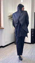 BLAZER SATIN NERO CON PIZZO