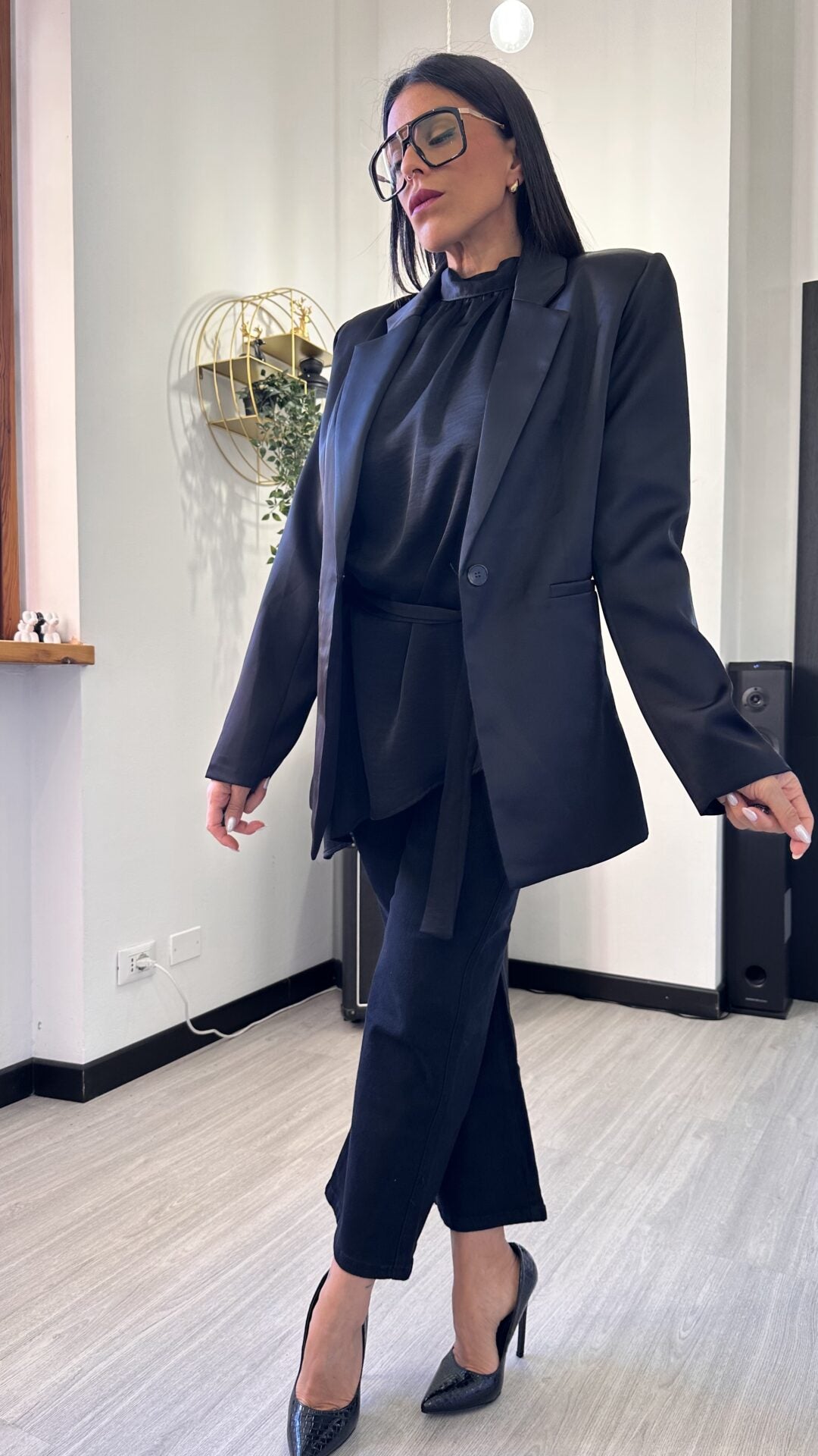 BLAZER SATIN NERO