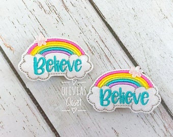 Rainbow Believe Hair Clip