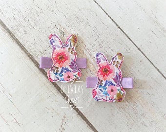 Floral Bunny Hair Clip
