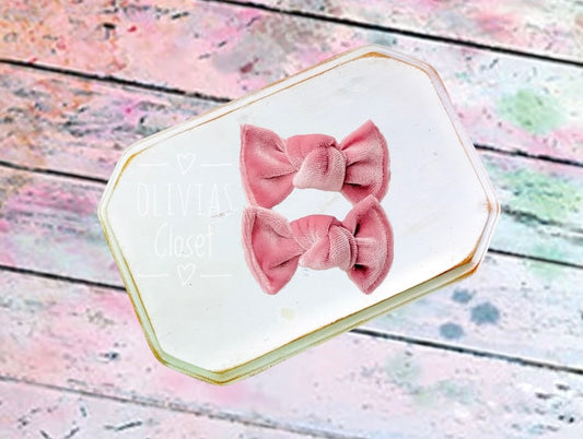 Knot Pigtails // Dusty Rose Velvet